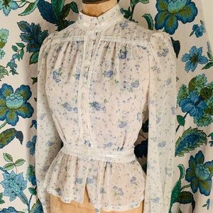 Gunne Sax Floral Voile Blouse @hells__angeles